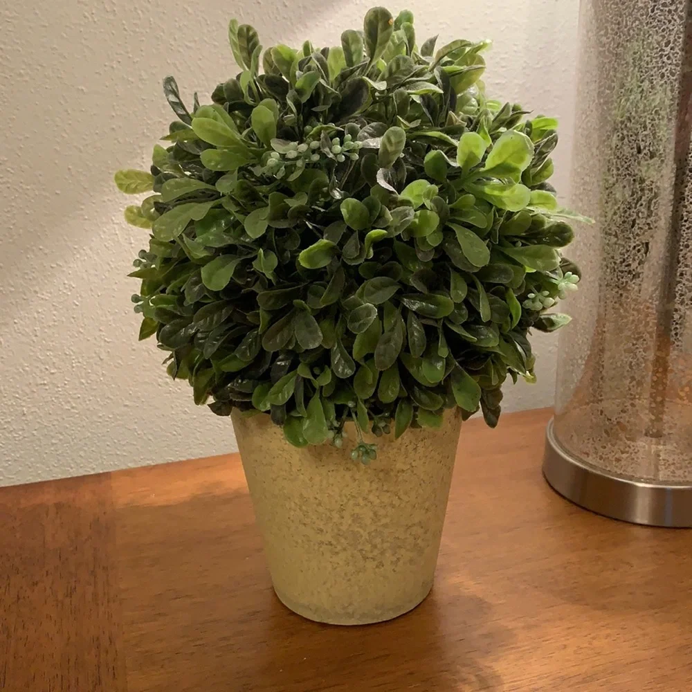 Faux Potted Ball Greenery Artificial Plant